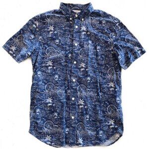 Old Navy Slim Hawaiian Style Classic Shirt Blue Medium